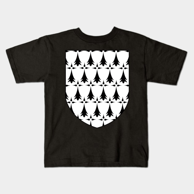 Breton Hermine Kids T-Shirt by blackroserelicsshop@gmail.com